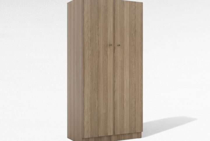 Δίφυλλη Ντουλάπα Μελαμίνης Σε Γκρι Χρώμα