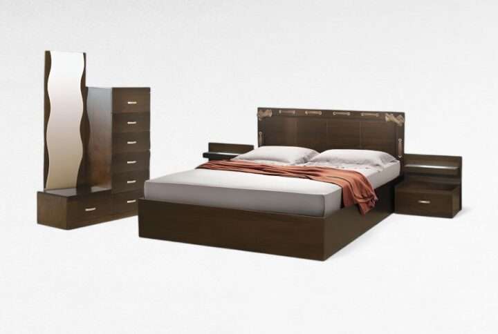 Κρεβατοκάμαρα από ξύλο οξιάς με κομοδίνα, συρταριέρα και καθρέφτη – Έπιπλα Γιαννητσάνης