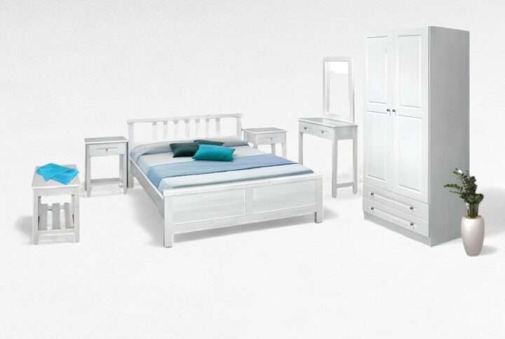 Ξύλινο κρεβάτι πεύκο με ντουλάπα και τουαλέτα – Έπιπλα Γιαννητσάνης